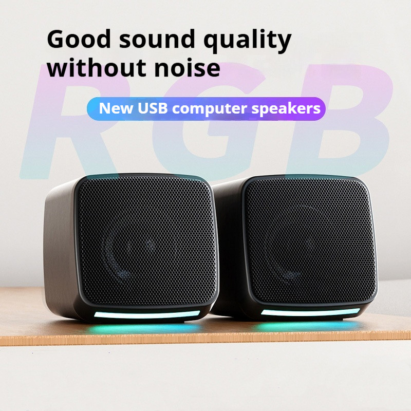 USB Wired Computer Speaker with USB Power 3.5mm AUX Input Portable for PC Laptop Desktop