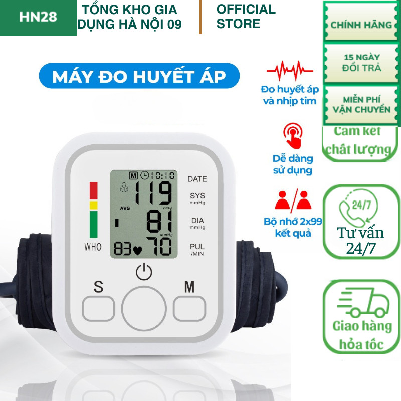 [Giọng Nói Tiếng Việt ] Máy đo huyết áp , máy đo nhịp tim bắp tay điện tử Arm Setyl (HN28)