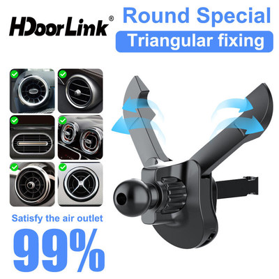 HdoorLink 17mm Bóng Đầu Ô Tô Lỗ Thông Khí Kẹp Điện Thoại Di Động Đế Ổ Cắm Khí Ô Tô Móc Kim Loại Kẹp Cho Điện Thoại Di Động GPS Chân Đế