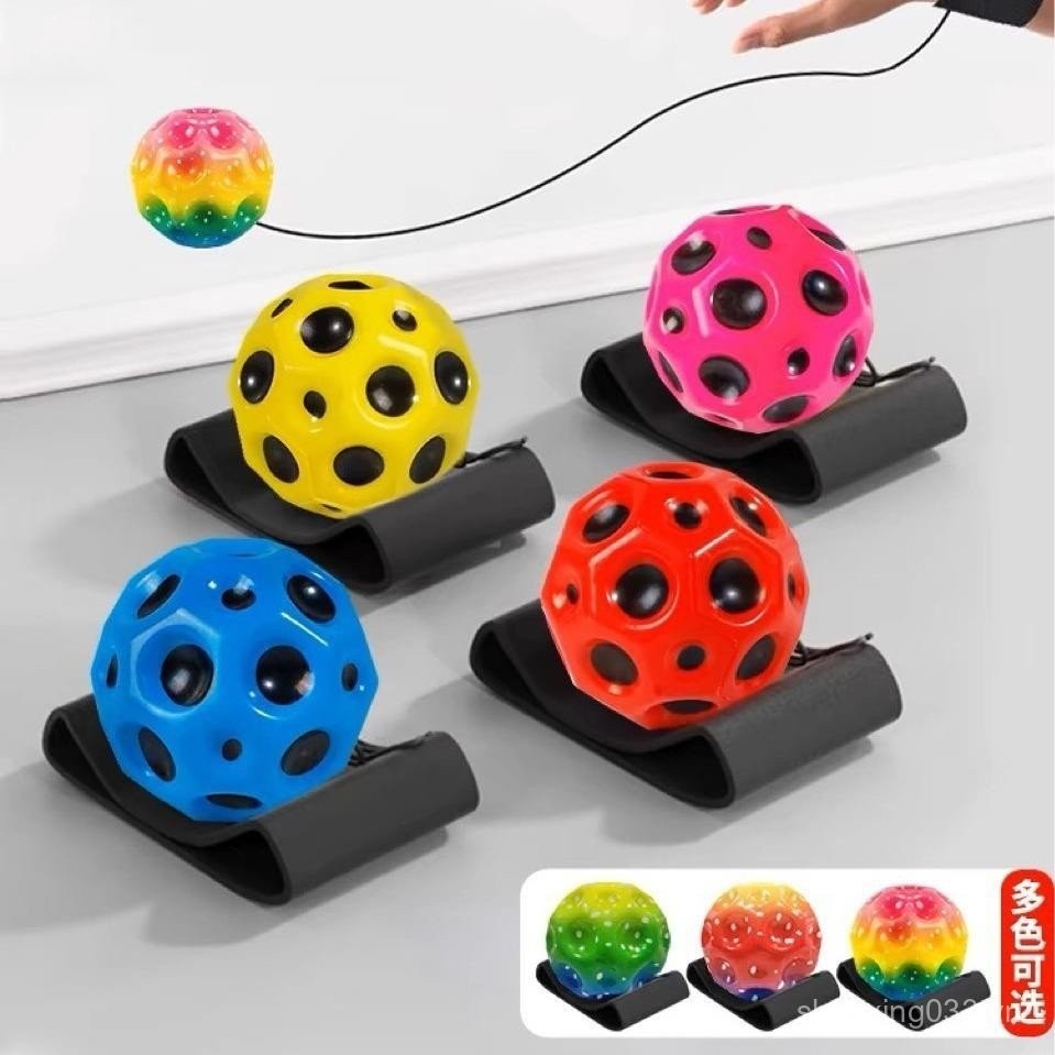 Leap Bouncy Ball Đá Mặt Trăng Cổ Tay Trẻ Em Có Dây Bounce Ball Kéo Lưng Bóng Bounce Bóng Cổ Tay Bóng