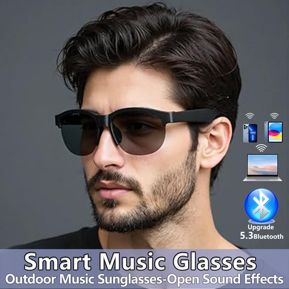 Wireless Bluetooth Music Glasses HIFI Stereo Sound Open Ear Smart Eyewear for Driving Sports Outdoor