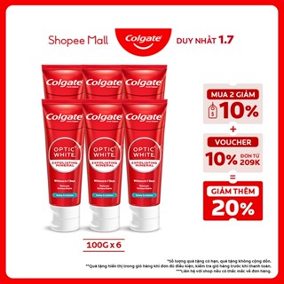Bộ 6 Kem Đánh Răng Colgate trắng răng Optic White trắng trong 7 ngày từ tinh thể khoáng trắng 100g/tuýp
