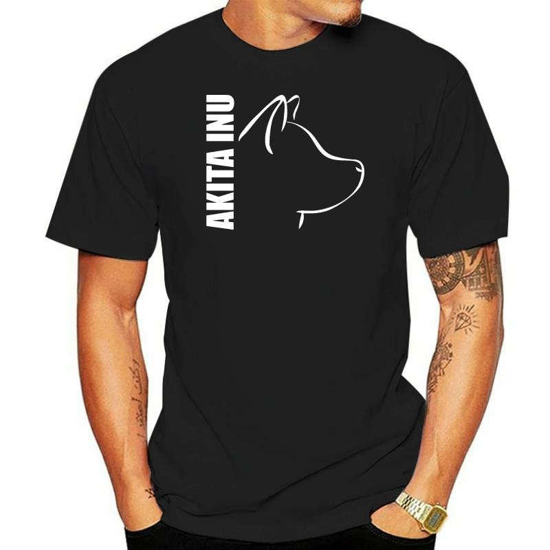 Akita Inu Áo AKITA INU Phác Thảo Áo Thun Quá Khổ Dạo Phố Áo Thun 100 Cotton Tay Ngắn In Hình Vui Vẻ 