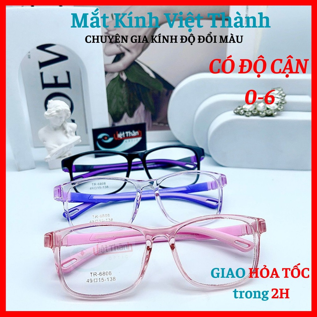 Gọng Kính bé có lò xo đàn hồi hạn chế gãy Nhận cắt cận viễn loạn theo y/cầu Mắt Kính Việt Thành GB08