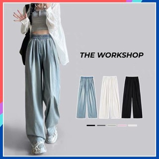  Quần dài ống rộng cạp chun chất cao cấp  dành cho nam nữ Quần ống suông rộng cách điệu phù hợp mặc đi chơi đi học QD13 