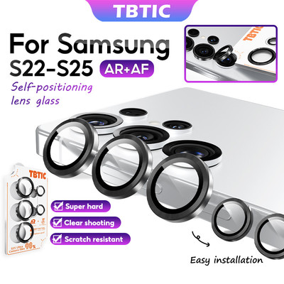 TBTIC Cho Samsung S25 S24 S23 S22 Ultra Plus Edge FE Kính Cường Lực Bảo Vệ Ống Kính Máy Ảnh Bảo Vệ Toàn Diện Thiết Kế Độc Quyền Độ Cứng 10H