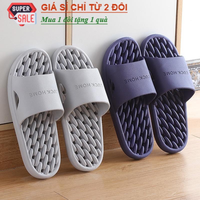 Dép đi trong nhà có lỗ thoáng khí, dép mang nhà tắm nam nữ, êm nhẹ chống trơn