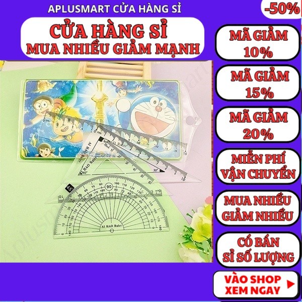 Combo 4 cây thước học sinh ( bộ 4 thước ) ✅ FREESHIP 🚛 Combo 4 cây thước học sinh ( bộ 4 thước ) - A