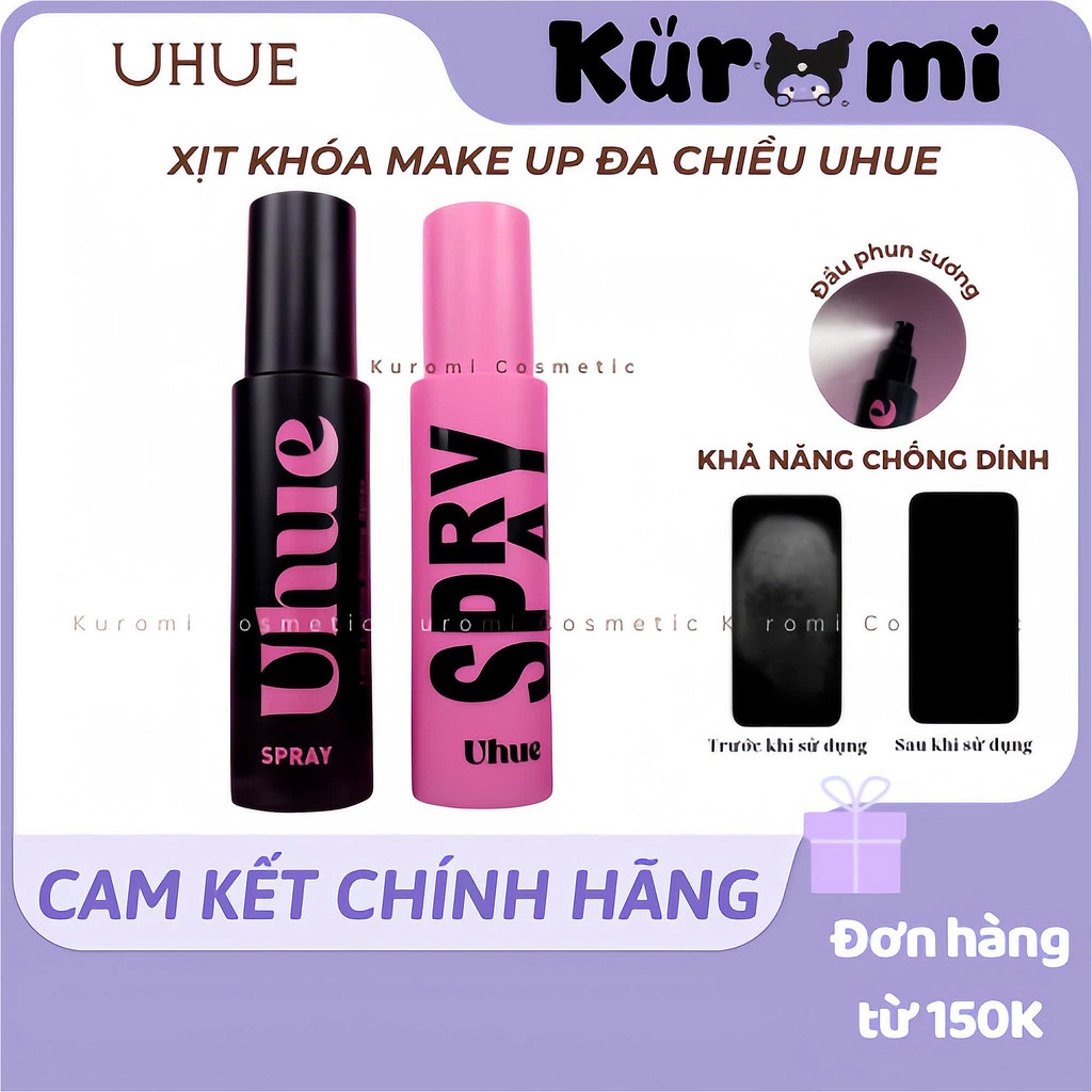 UHUE Xịt Khoá Uhue Trang Điểm Make Up Đa Chiều Kiềm Dầu Cấp Ẩm Giữ lớp nền lâu trôi Uhue Light Silky Setting Spray 100ml