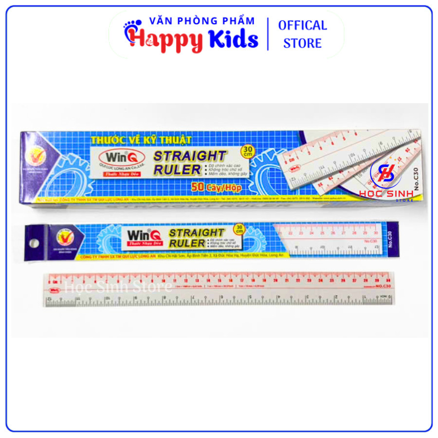 Combo 2 Cây Thước dẻo Win 30cm C30 Độ Chính Xác Cao  - VPP Happy Kids