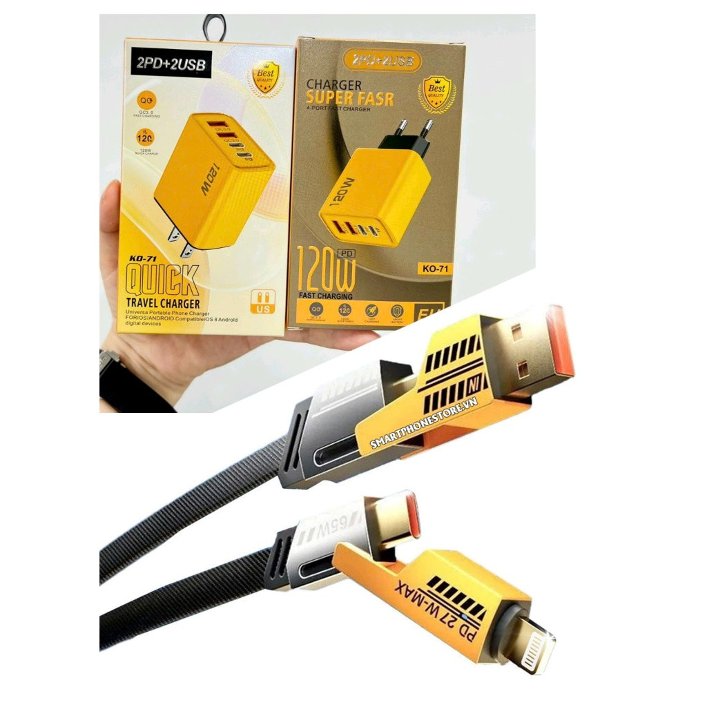 Cáp Sạc Nhanh , Dây Sạc Tự Ngắt Bọc Dù 100W Tích Hợp 3 Cổng Micro Usb Type C 3 In 1 | BigBuy360 - bigbuy360.vn