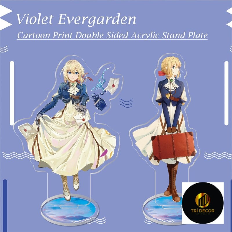 Mô hình Standee Anime Violet Evergarden Figure Acrylic nhựa Acrylic hai mặt, in hình các nhân vật dễ