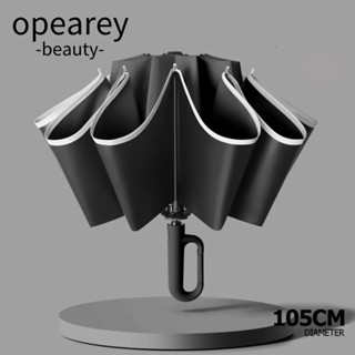 Ô gấp ngược Opearey tự động, tay cầm carabiner, sọc phản quang chống gió