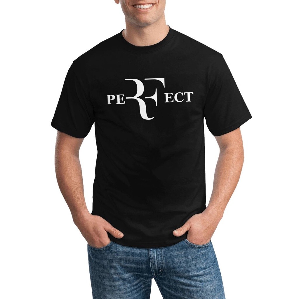 Rf Perfect Letters Design Roger Federer Cotton Design Áo thun nam