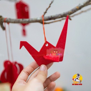  Set 10 Hạc Đỏ Treo Cành Đào Mận Tuyết Mai - Trang Trí Decor Tết Đẹp Mắt 