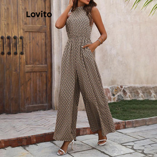  Áo liền quần Lovito hình giọt nước phong cách thanh lịch cho nữ LNL65106 