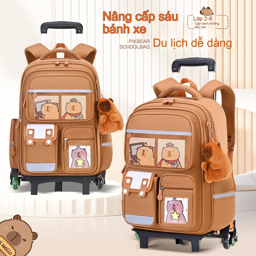 Kappi Bala Trolley Bag Large Capacity Cartoon Children's Schoolbag Third to Sixth Grade Backpack