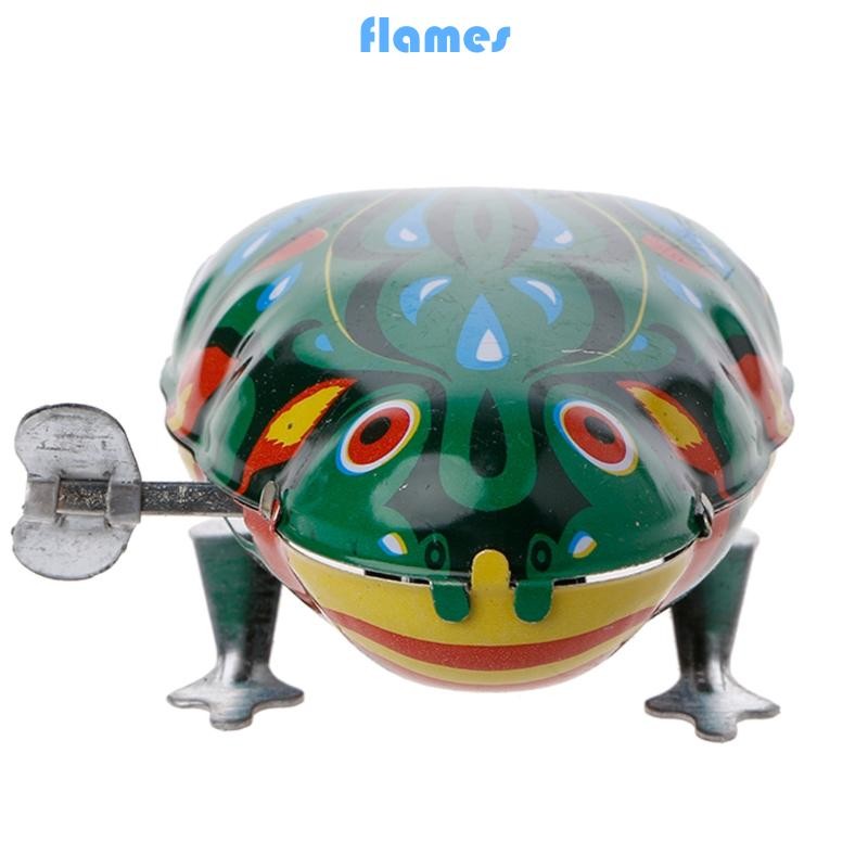 Metal Wind-up Jumping for Frog Clockwork Tin Toys Children Funny  Game Vintage f