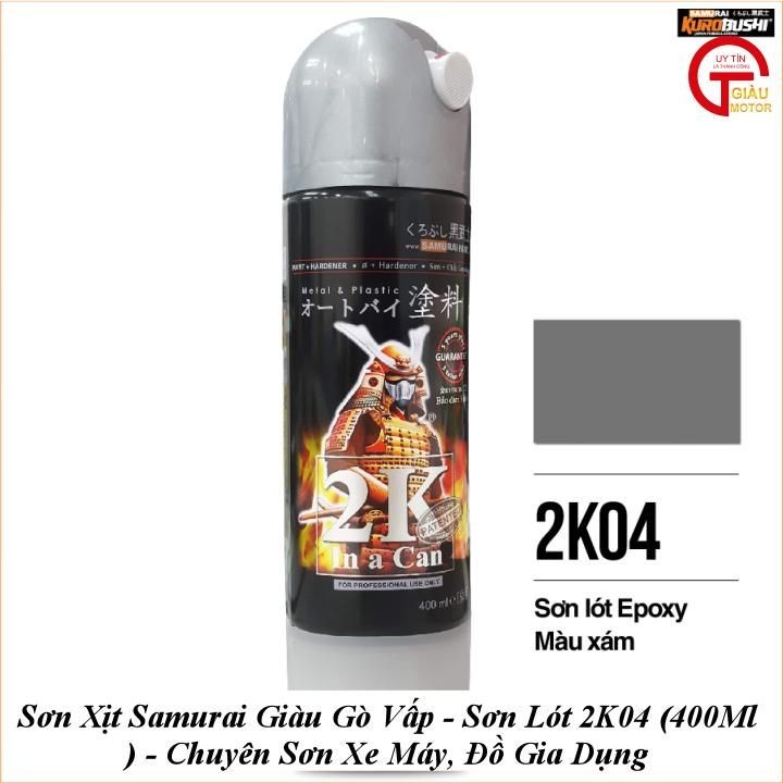 Sơn Xịt Samurai Giàu Gò Vấp - Sơn Lót 2K04 (400Ml ) - Chuyên Sơn Xe , Đồ Gia Dụng
