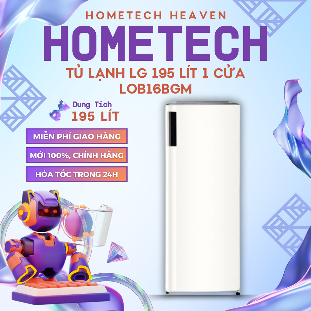 [GIAO LẮP MIỄN PHÍ] LOB16BGM - Tủ lạnh LG 195 lít LOB16BGM Màu Be Tự Nhiên - Chính Hãng, Mới 100%