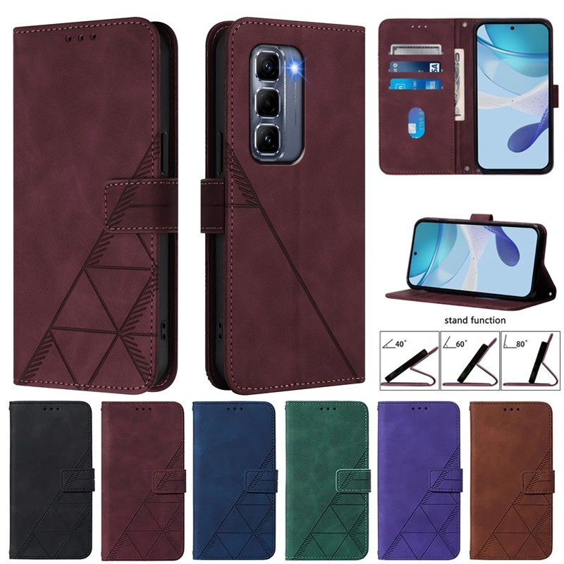 Dành Cho Infinix Hot 50 Pro + 4G X6880 Ốp Lưng Ví Da Hình Học Cho Infinix Hot 50 Pro Plus Ốp Lưng In