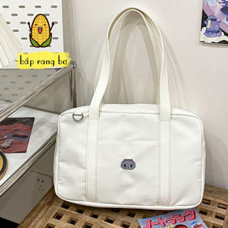 Túi đeo vai tote vải dù nam nữ túi xách kẹp nách hình mèo học sinh sinh viên hộp vuông kháng nước phom nhỏ