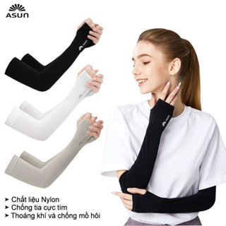ASUN 1 Cặp Vỏ Bọc Cánh Tay Bằng Lụa Lạnh Chống Nắng Bảo Vệ Khuỷu Tay Khi Lái Xe
