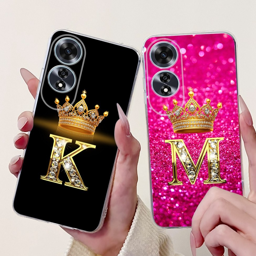 Ốp lưng Oppo A60 CPH2631 Trong suốt Thẩm mỹ Chữ A-Z Mềm TPU Ốp lưng cho Oppo A60 4G Ốp điện thoại