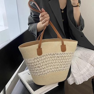 Túi Cói Đan Lưới Cỡ Lớn Đeo Vai Đi Biển Du Lịch Size To Phong Cách Vintage