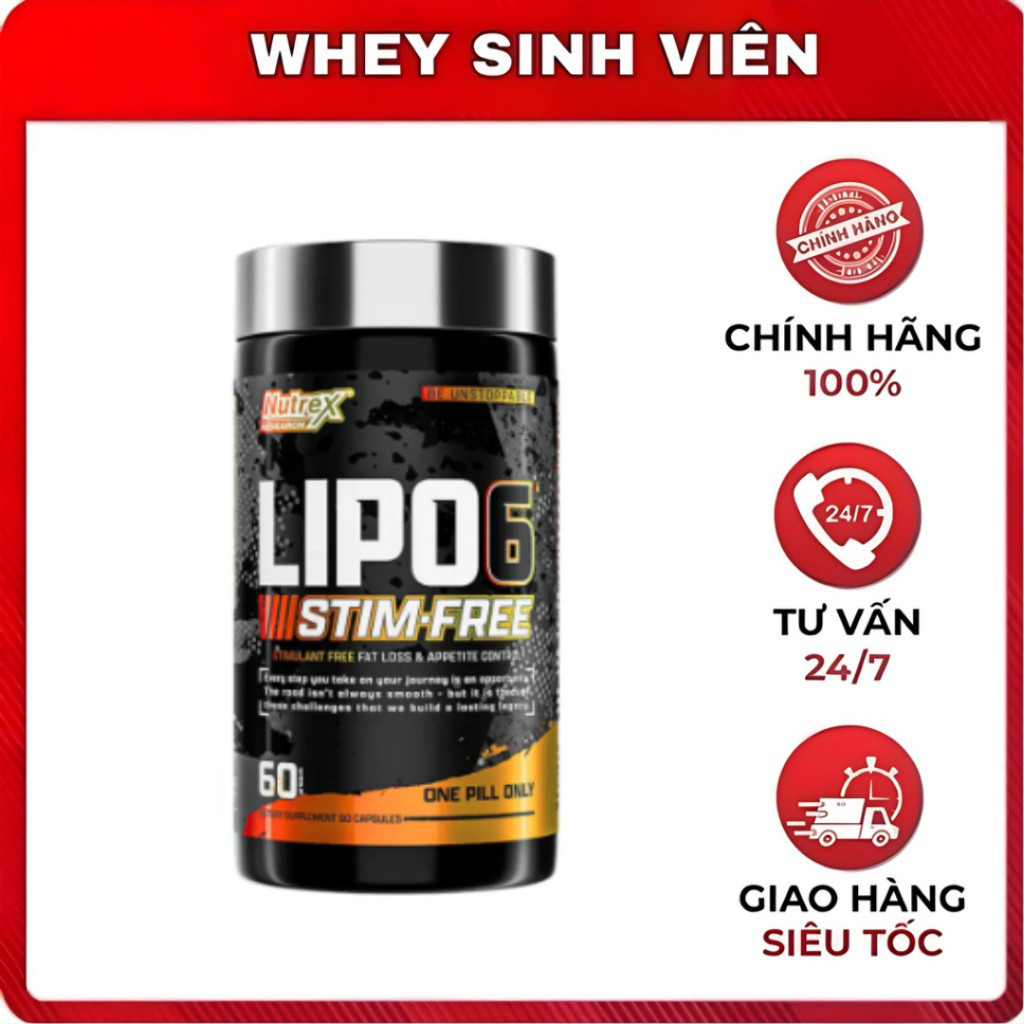 [Chính hãng] Lipo 6 | Nutrex Lipo-6 Black Stim Free |Giảm Cân Đốt Mỡ Cao Cấp 60 Viên TẠI WheySinhVie