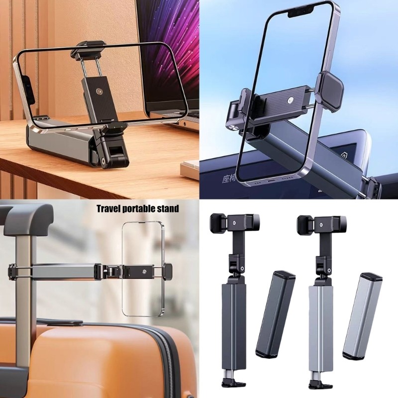 Adjustable Phone Clamp Mount 360 Rotatable Aluminum Holder For Tray Table Office