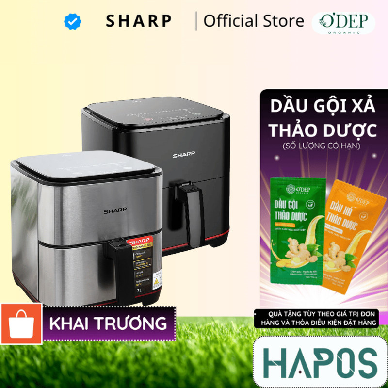 Nồi chiên không dầu Sharp KF-AF70EV-ST chống dính 7L - HAPOS HSA