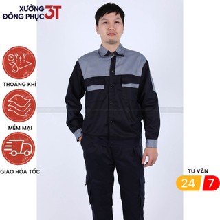 Bộ Quần áo bảo hộ lao động 3T UNIFORM chất kaki, đồng phục cho công nhân kỹ sư ngành nghề