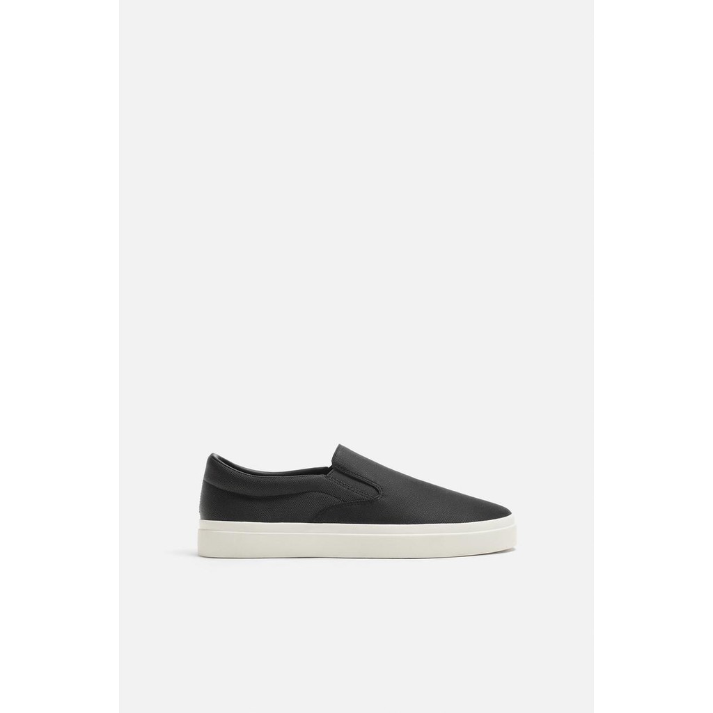 Giày sneaker slip on Zara chính hãng Black White Classic - Đen trắng Dáng cổ điển