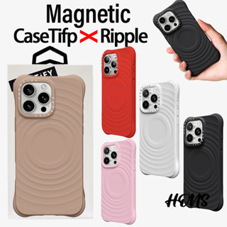Casetifg Ripple Case Vỏ điện thoại sạc từ tính chất lượng cao cho IPhone 16 15 13 14 Pro Max 15Plus 14plus Vỏ chống sốc sóng đầy màu sắc bằng silicon mờ chống vân tay