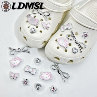 LDMSL Miếng Dán Trang Trí Hình Hello Kitty Đáng Yêu - Phụ Kiện Trang Trí Không Gắn Lỗ, Chỉ Cần Dán Keo - Trang Trí Giày DEP, Balo, Mũ, Đồ Dùng Học Sinh (10 Cái/Bộ)