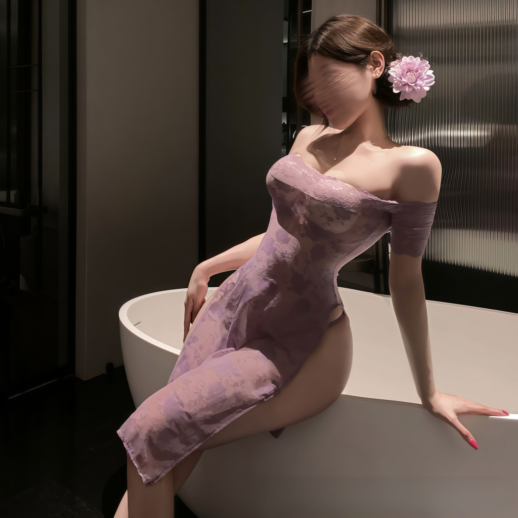 Đồ ngủ cosplay sườn xám sexy ren tím kiểu hot girl quyến rũ - NightSilhouette