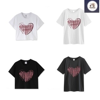 [FREESHIP] Áo phông tay lỡ nam nữ unisex và croptop baby tee mặc đôi thun cotton trái tim chữ- -ShopTrang