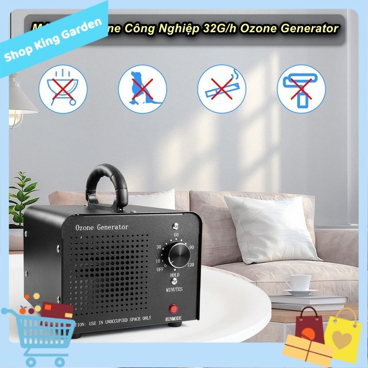 [HCM] - Máy Tạo Ozone Công Nghiệp 32G/h Ozone Generator BLACK POWER Cao Cấp - King Garden