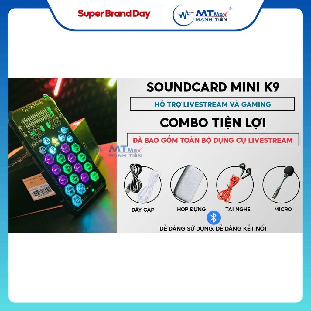 Sound card K9 mobile không cần micro - Chơi game, thu âm, livestream, karaoke online auto tune đổi g