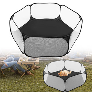 [Ilisland] Lồng Thú Cưng Nhỏ Di Động Trong Suốt Mèo Và Chó Lồng Lều Thú Cưng Playpen Mở Gấp Sân Hàng Rào Cho Chó Hamster Thỏ Chuột Lang