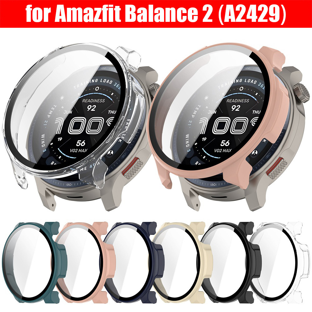 Kính + Ốp Lưng Cho Amazfit Balance 2 Kính Cường Lực Bảo Vệ Màn Hình & PC Cứng Bảo Vệ Cản Cho Amazfit