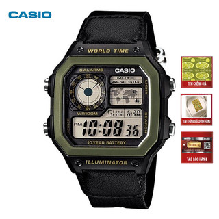Đồng hồ nam casio worldtime ae-1200whb-1bvdf dây nhựa