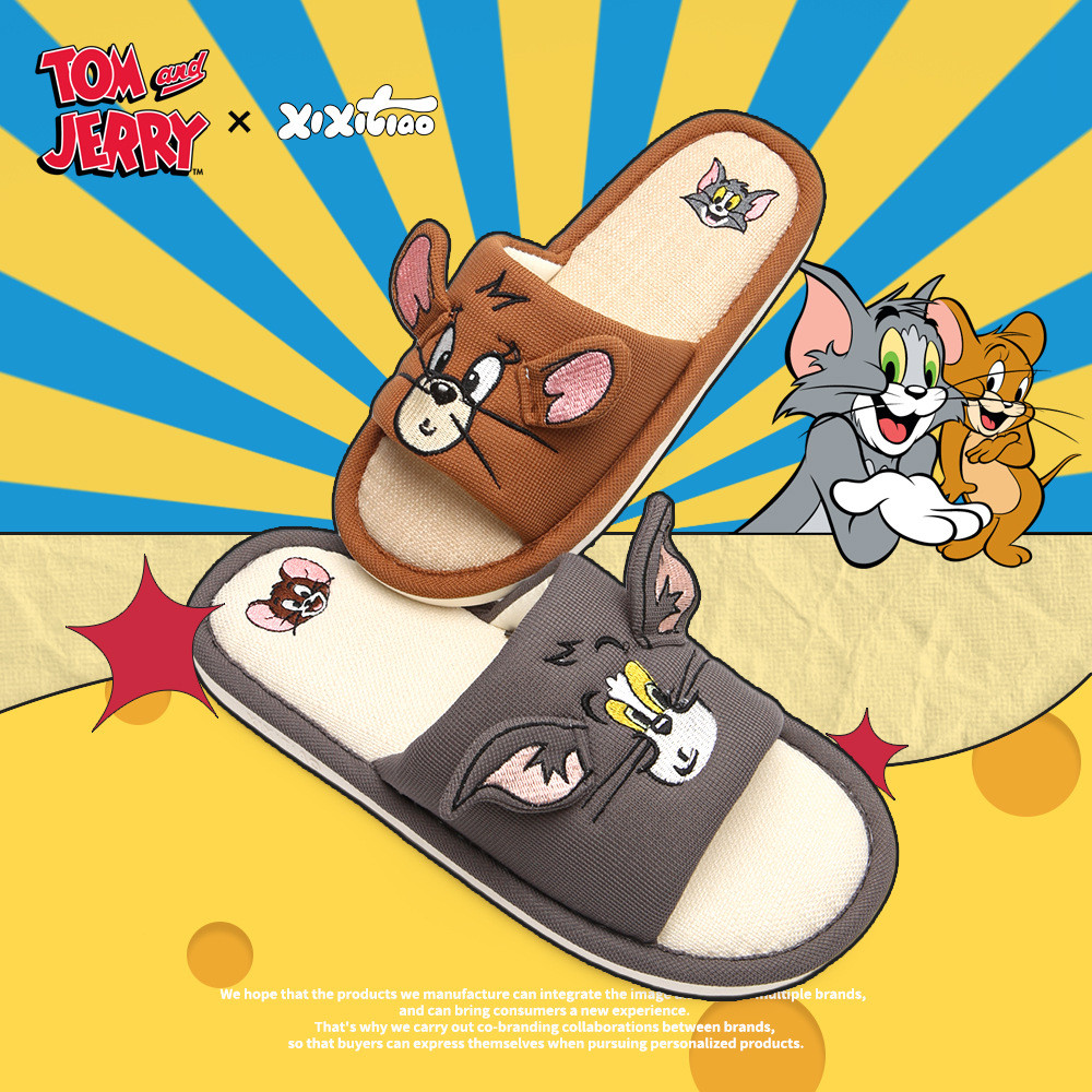 XIXITIAO Cặp Đôi Dễ Thương Vải Lanh Cotton Dép Xuân Hè Nhà Điều Hòa Không Khí Phòng Sàn Giày Nam Nữ