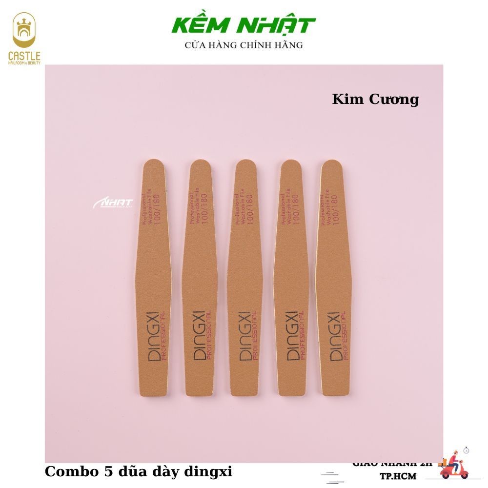 Combo 5 dũa dày dingxi, dũa da bò đủ form chữ nhật, thẳng, chữ nhật, chữ D cho thợ nail