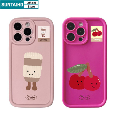 Suntaiho Thẩm Mỹ Dễ Thương Vỏ Điện Thoại Họa Tiết Thực Phẩm Hoạt Hình Cho Iphone 16 15 14 13 12 11 Pro Max IP 7 8 Plus Iphon X Xs XR Xs Max Silicon Mềm Cao Cấp Chống Sốc Ốp Lưng