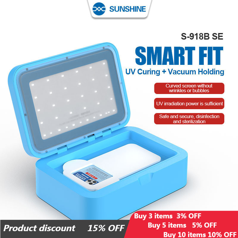 Sunshine S-918B SE UV Chữa Máy Làm Phim Chân Không Để Bảo Vệ Màn Hình Cán Chữa Hydrogel Phim Bong Bóng Loại Bỏ Dụng Cụ