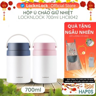 Bình ủ cháo giữ nhiệt LocknLock 700ml Chính hãng, 2 ngăn đựng cơm kèm muỗng inox LHC8042 cho bé - HAPOS OFFICIAL