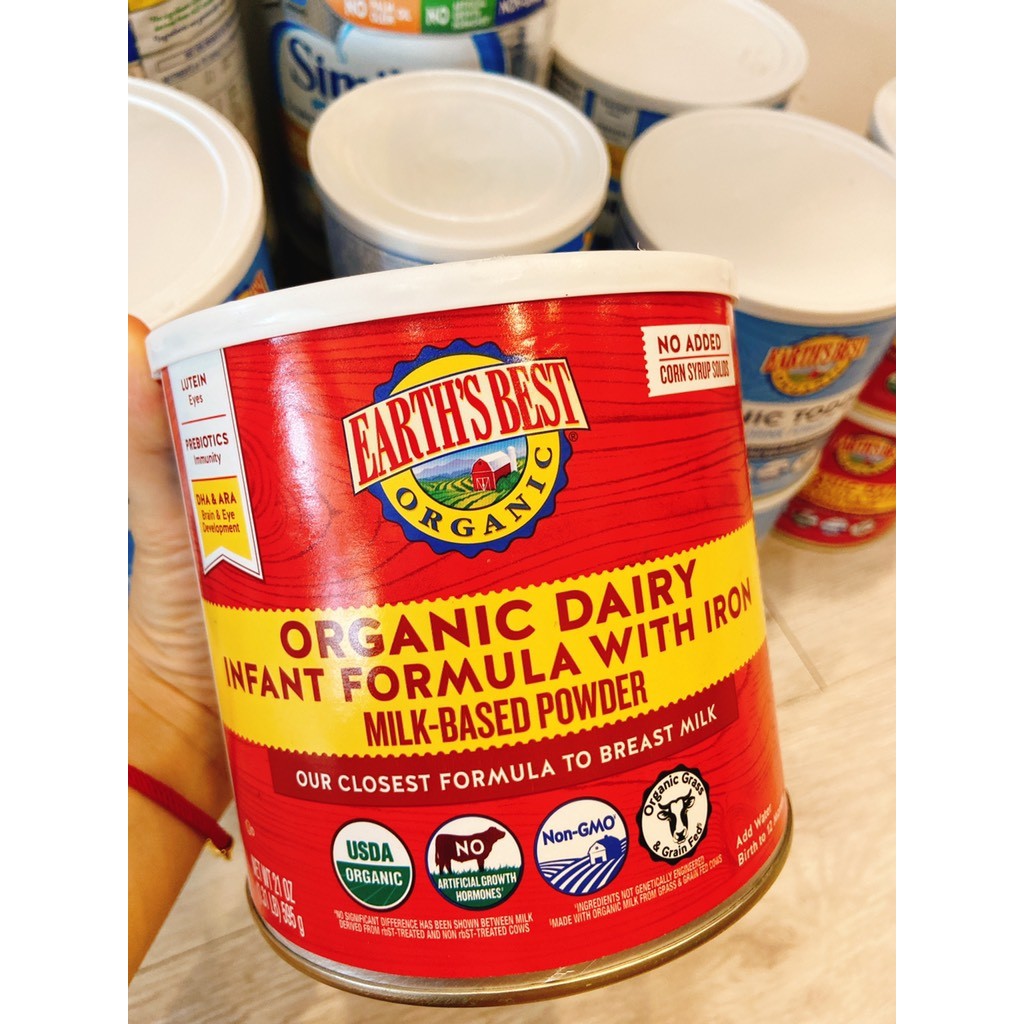 Sữa Earth’s Best Organic màu đỏ (Date 1/2026)
