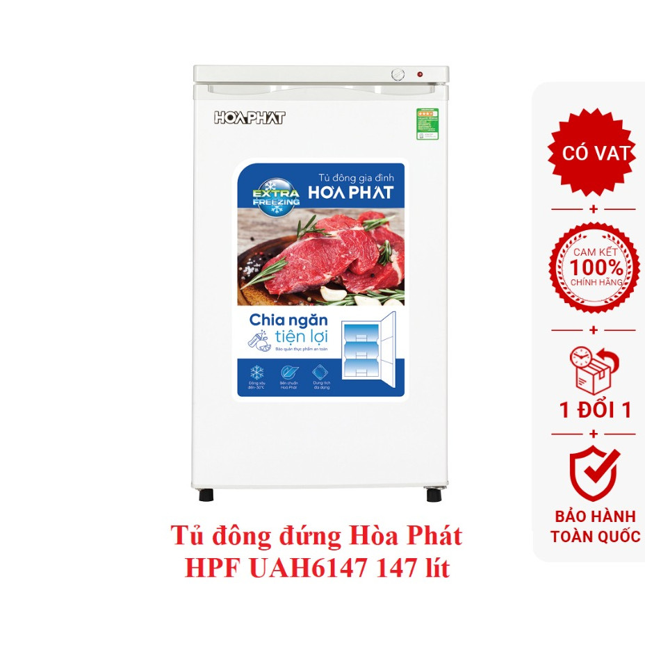 Tủ đông đứng Hòa Phát HPF UAH6147 147 lít - Bảo hành toàn quốc 24 tháng tại nhà